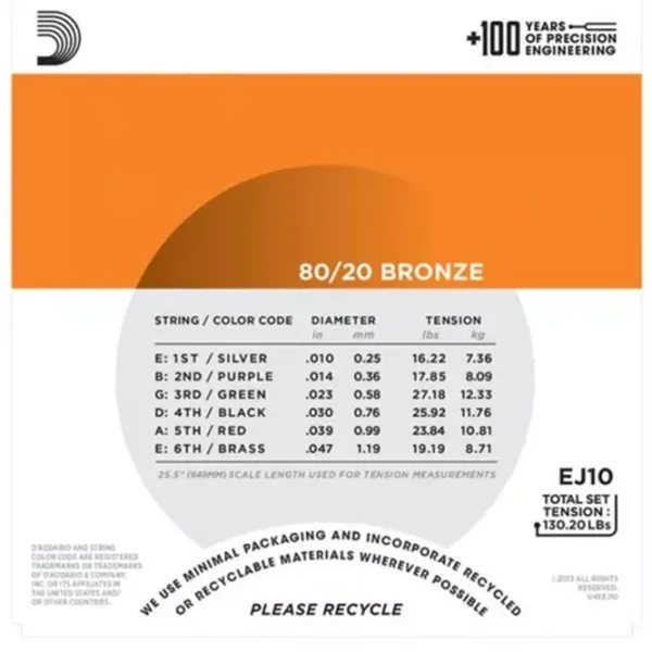 Coardă D'Addario EJ10 Silver/ Bronz photo 3