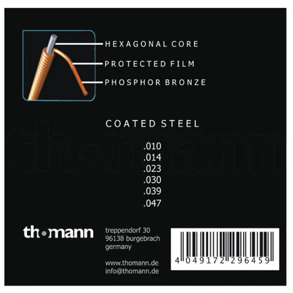 Coardă Harley Benton PHOSPHOR 010 ANTI RUST Silver/ Bronz photo 3