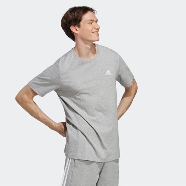 Tricou pentru bărbați Adidas Essentials Single Jersey Embroidered Small Logo 100% bumbac/ Gray photo 4