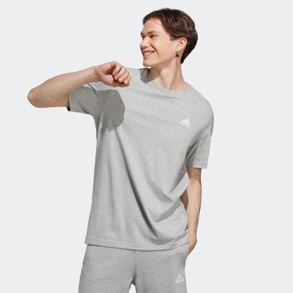 Tricou pentru bărbați Adidas Essentials Single Jersey Embroidered Small Logo 100% bumbac/ Gray photo 2