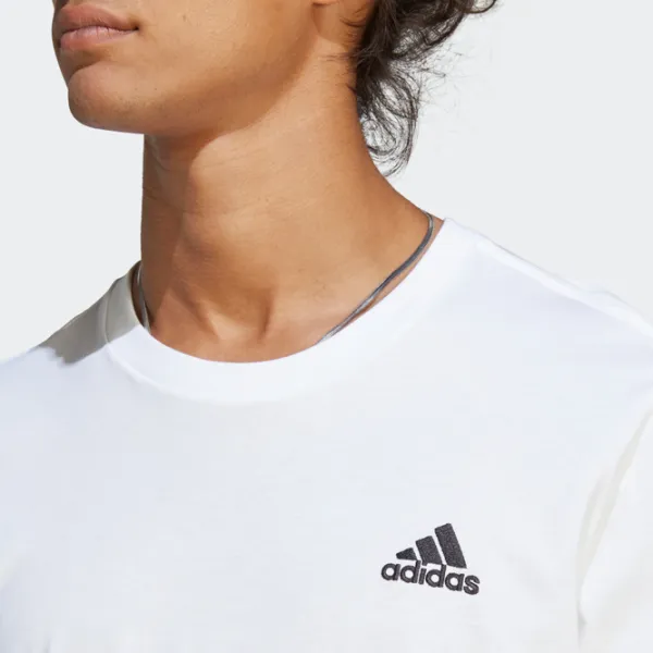 Футболка для мужчин Adidas Essentials Single Jersey Embroidered Small Logo 100% хлопок/ White photo 4 Футболка для мужчин Adidas Essentials Single Jersey Embroidered Small Logo 100% хлопок/ White photo 4