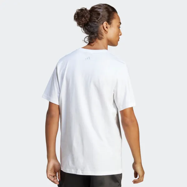 Tricou pentru bărbați Adidas Essentials Single Jersey Big Logo 100% bumbac/ White photo 3
