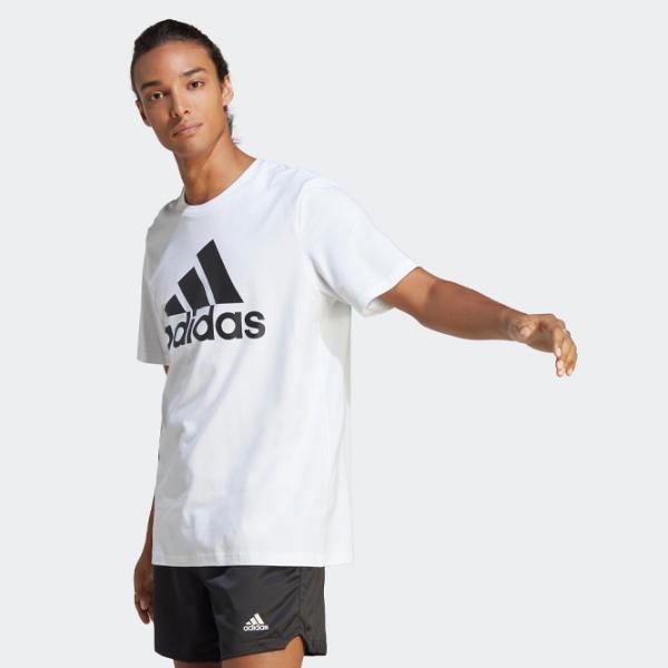 Tricou pentru bărbați Adidas Essentials Single Jersey Big Logo 100% bumbac/ White photo 2