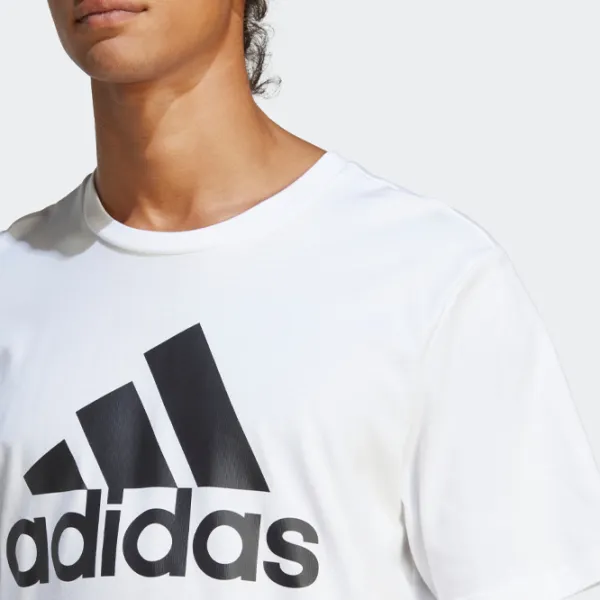 Tricou pentru bărbați Adidas Essentials Single Jersey Big Logo 100% bumbac/ White photo 5