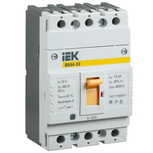 Автоматический выключатель IEK SVA4410-3-0050 Силовой/ 50 A photo 1 Автоматический выключатель IEK SVA4410-3-0050 Силовой/ 50 A photo 1