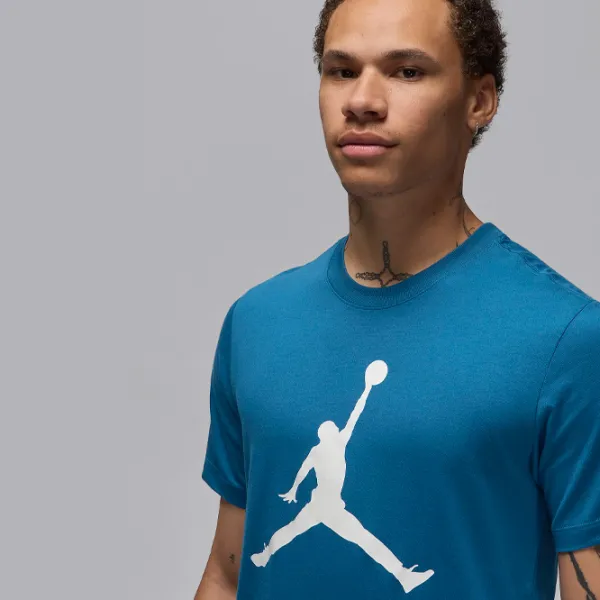 Футболка для мужчин Nike M Jordan Jumpman Ss Crew 100% хлопок/ Blue photo 3