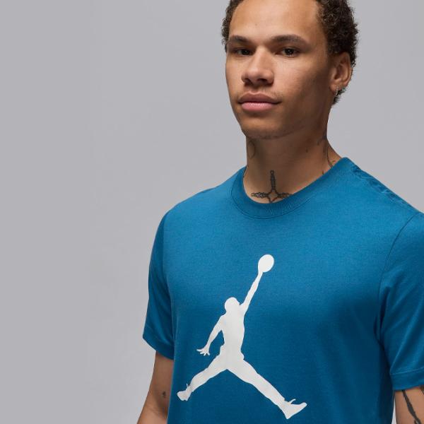 Футболка для мужчин Nike M Jordan Jumpman Ss Crew 100% хлопок/ Blue photo 3