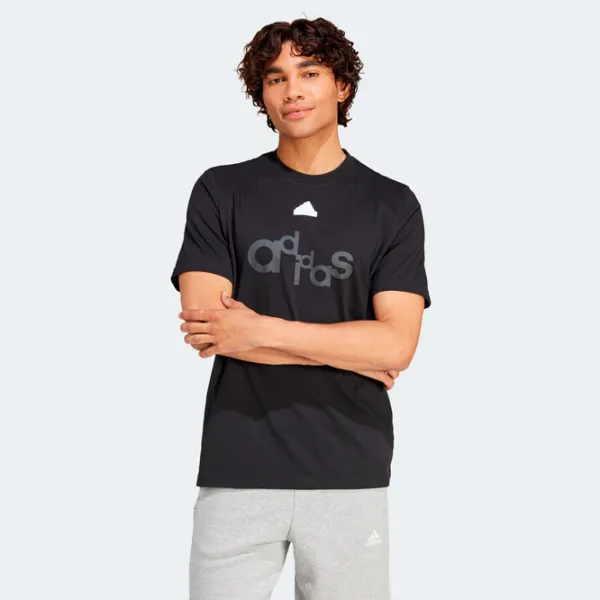 Tricou pentru bărbați Adidas Bl Sj T Q1 Gd 100% bumbac/ Black photo 2