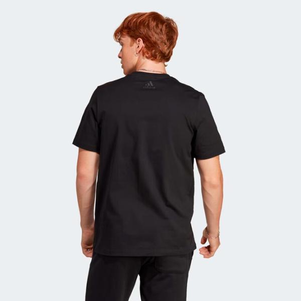 Tricou pentru bărbați Adidas Essentials Big Logo 70% bumbac, 30% bumbac reciclat/ Black-White photo 4