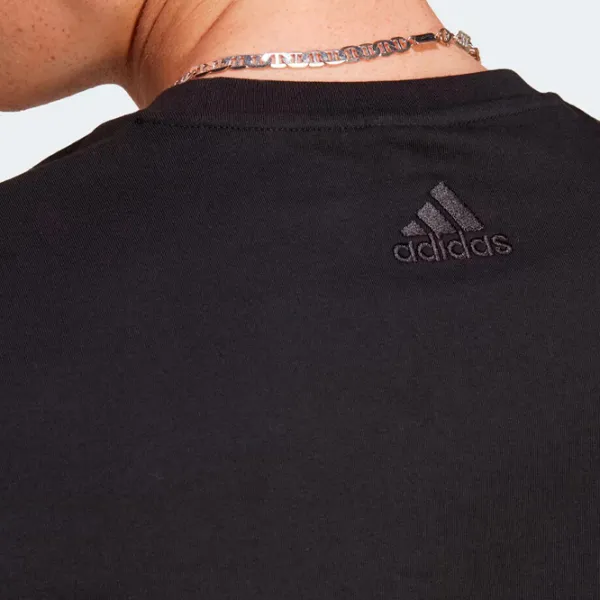 Tricou pentru bărbați Adidas Essentials Big Logo 70% bumbac, 30% bumbac reciclat/ Black-White photo 6