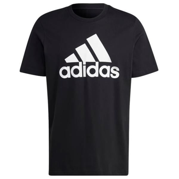 Tricou pentru bărbați Adidas Essentials Big Logo 70% bumbac, 30% bumbac reciclat/ Black-White photo 1