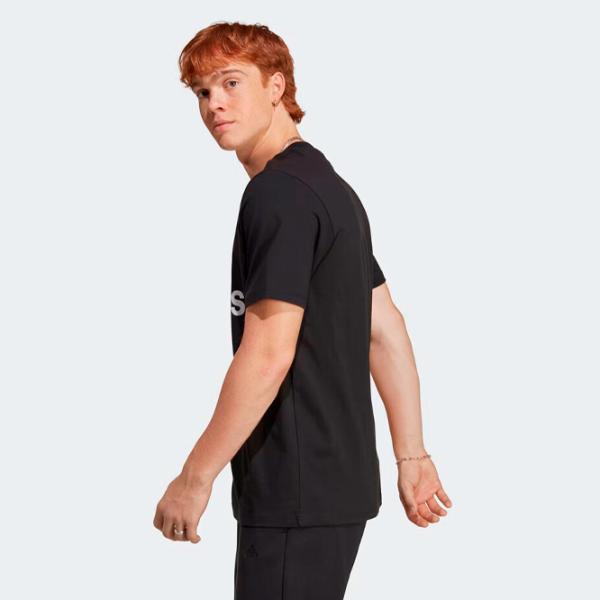 Tricou pentru bărbați Adidas Essentials Big Logo 70% bumbac, 30% bumbac reciclat/ Black-White photo 3