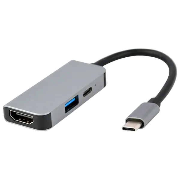 Адаптер Hub Cablexpert A-CM-COMBO3-02 USB Type-C/ Серебристый photo 1 Адаптер Hub Cablexpert A-CM-COMBO3-02 USB Type-C/ Серебристый photo 1