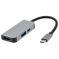 Адаптер Hub Cablexpert A-CM-COMBO3-02 USB Type-C/ Серебристый