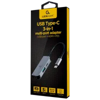 Adaptor Hub Cablexpert A-CM-COMBO3-02 USB Type-C/ Silver photo 2