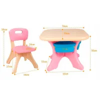 Детский мебельный набор Costway HW56085PI Light Brown / для девочек photo 4