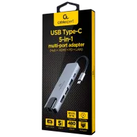 Adaptor Hub Cablexpert A-CM-COMBO5-04 USB Type-C/ Silver photo 3