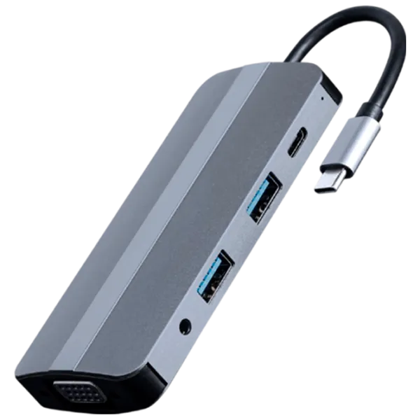 Адаптер Hub Cablexpert A-CM-COMBO8-02 USB Type-C/ Серебристый photo 1 Адаптер Hub Cablexpert A-CM-COMBO8-02 USB Type-C/ Серебристый photo 1