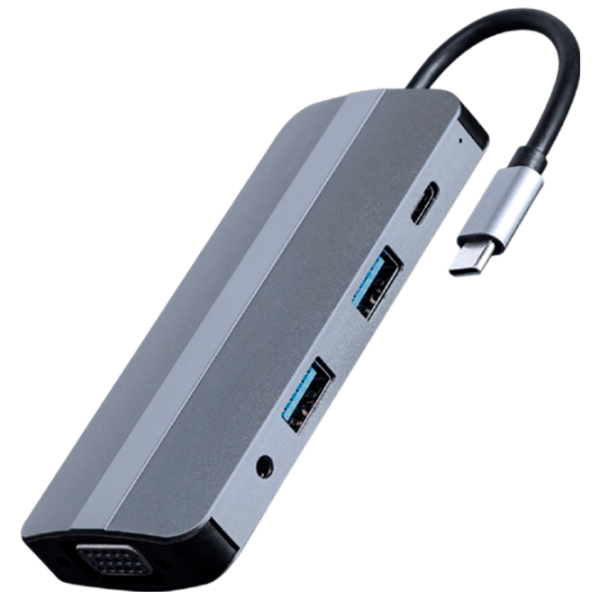 Адаптер Hub Cablexpert A-CM-COMBO8-02 USB Type-C/ Серебристый photo 1 Адаптер Hub Cablexpert A-CM-COMBO8-02 USB Type-C/ Серебристый photo 1
