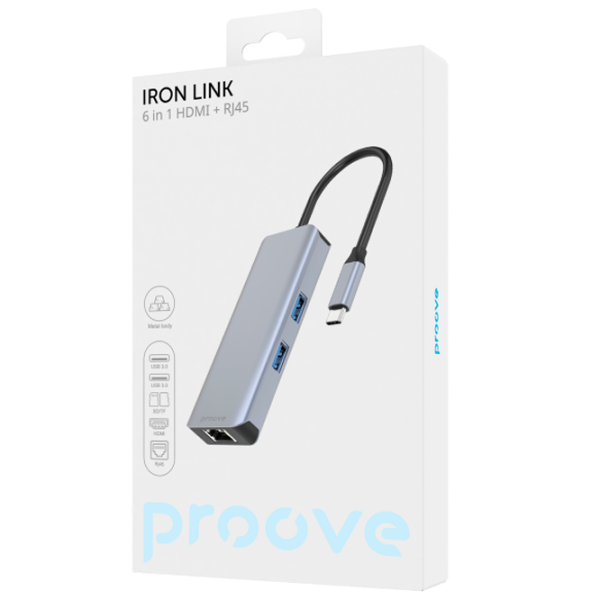 Адаптер Hub Proove Iron Link USB Type-C/ Серый photo 3 Адаптер Hub Proove Iron Link USB Type-C/ Серый photo 3