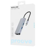 Adaptor Hub Proove Iron Link USB Type-C/ Gray photo 3