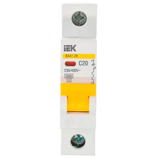 Автоматический выключатель IEK MVA20-1-020-C Модульная/ 20 A photo 1 Автоматический выключатель IEK MVA20-1-020-C Модульная/ 20 A photo 1