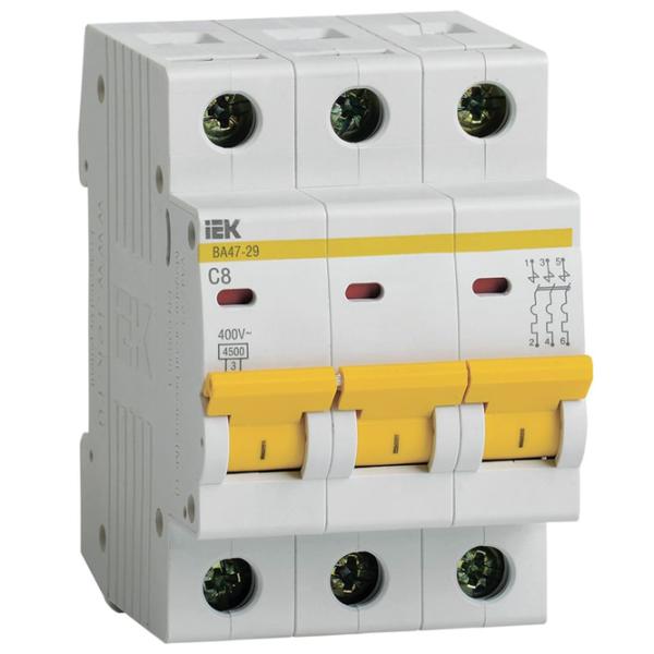Автоматический выключатель IEK MVA20-3-008-C Модульная/ 8 A photo 1 Автоматический выключатель IEK MVA20-3-008-C Модульная/ 8 A photo 1