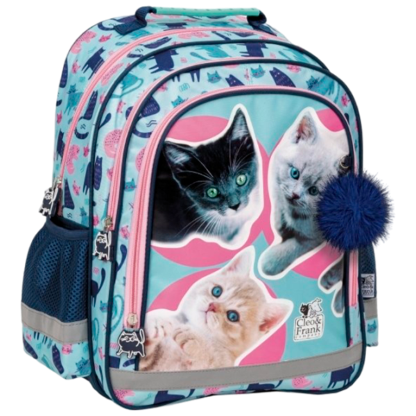 Ghiozdan pentru copii Derform Cleo & Frank Pink Blue photo 1 Ghiozdan pentru copii Derform Cleo & Frank Pink Blue photo 1