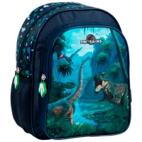 Ghiozdan pentru copii Derform Dinosaurs Green Blue