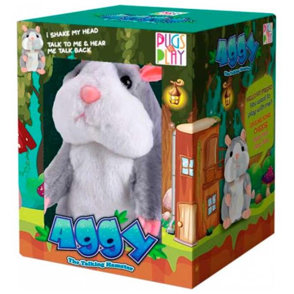 Jucărie moale Pugs At Play Animals Aggy Talking Hamster 1+/ Grey photo 5 Jucărie moale Pugs At Play Animals Aggy Talking Hamster 1+/ Grey photo 5