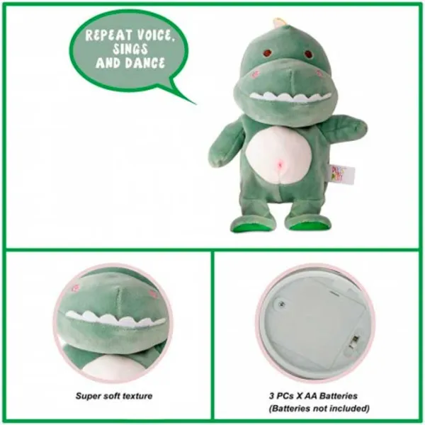 Jucărie moale Pugs At Play Animals Dinosaur Max 1+/ Green photo 3 Jucărie moale Pugs At Play Animals Dinosaur Max 1+/ Green photo 3