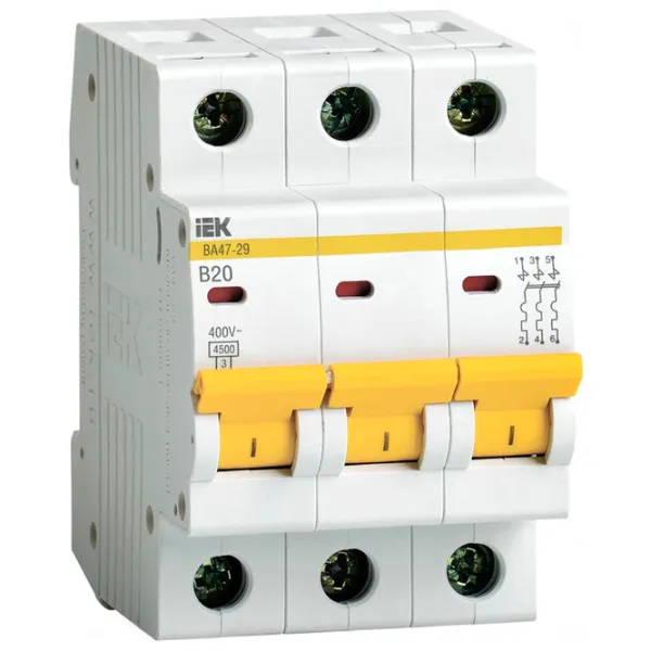Автоматический выключатель IEK MVA20-3-020-B Модульная/ 20 A photo 1