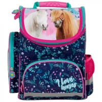 Ghiozdan pentru copii Derform Horses Pink Blue photo 2