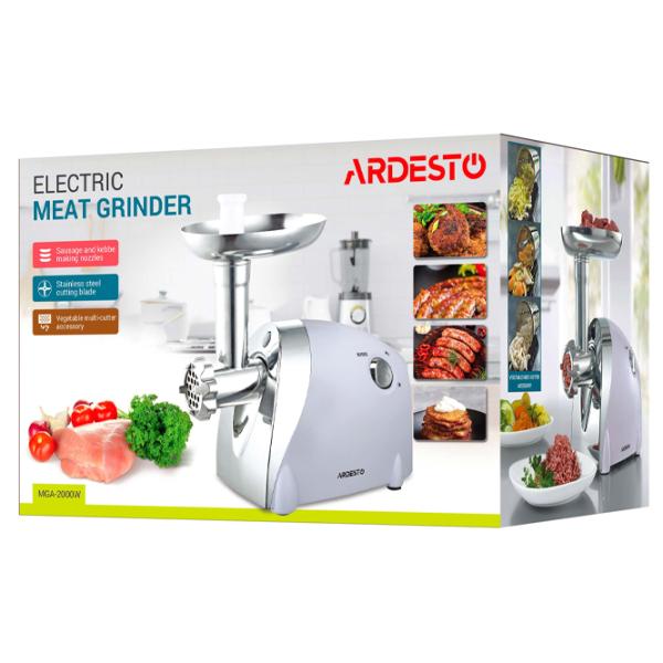 Mașină de tocat carne Ardesto MGA-2000W 2000 W/ 1.9 kg/ min/ White photo 5