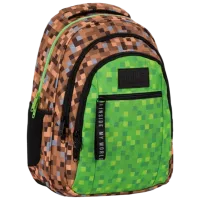 Ghiozdan pentru copii BackUP Minecraft Green Brown/ 26 l