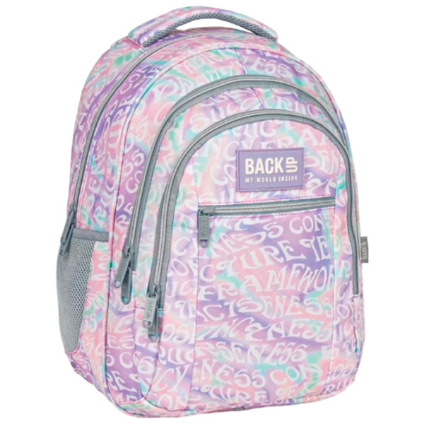 Рюкзак для детей BackUP Cream Lettering Purple Pink/ 26 л photo 1 Рюкзак для детей BackUP Cream Lettering Purple Pink/ 26 л photo 1