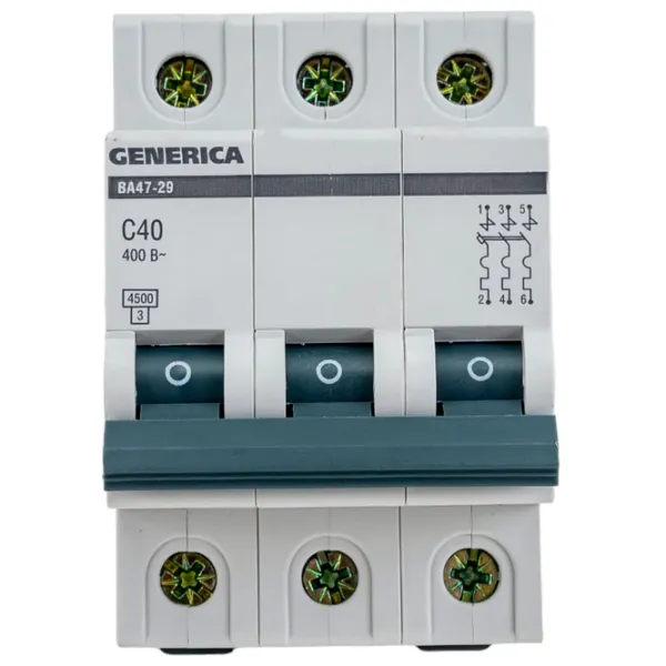 Автоматический выключатель Generica MVA25-3-040-C Модульная/ 40 A photo 1