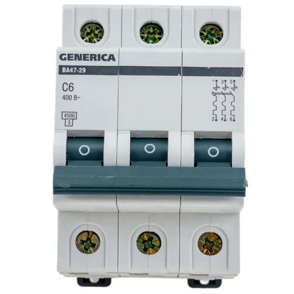 Автоматический выключатель Generica MVA25-3-006-C Модульная/ 6 A photo 1