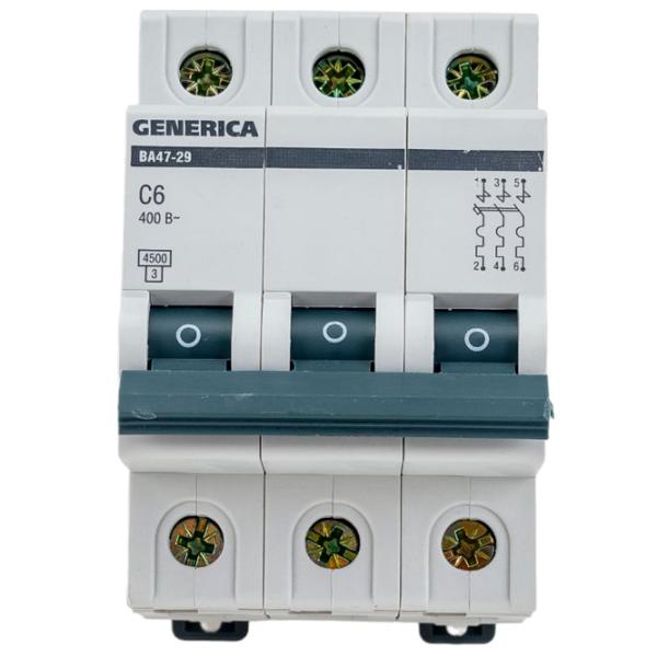Автоматический выключатель Generica MVA25-3-006-C Модульная/ 6 A photo 1