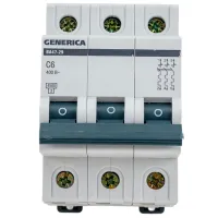 Întrerupător automat Generica MVA25-3-006-C Modulară/ 6 A