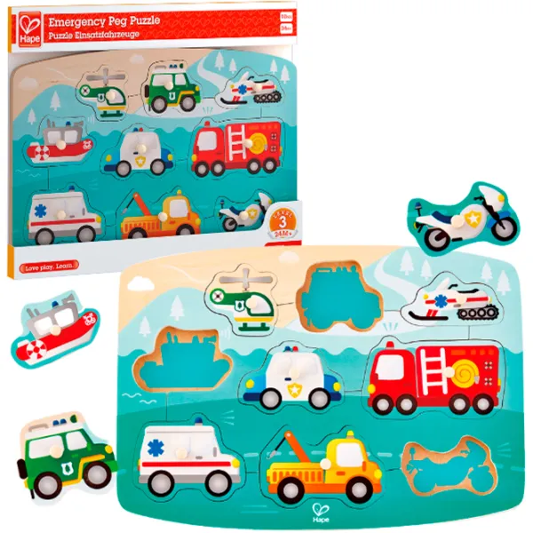 Puzzle Hape Mașini de prim ajutor 2+/ Numărul de piese: 12 photo 1