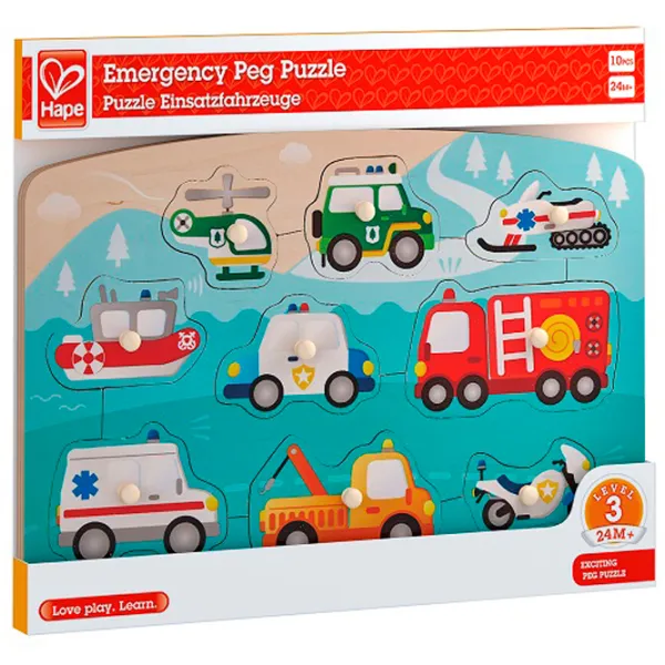 Puzzle Hape Mașini de prim ajutor 2+/ Numărul de piese: 12 photo 2