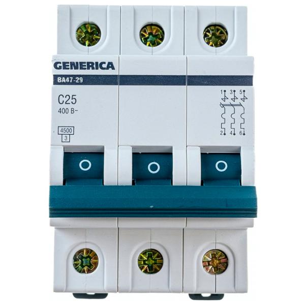 Автоматический выключатель Generica MVA25-3-025-C Модульная/ 25 A photo 1