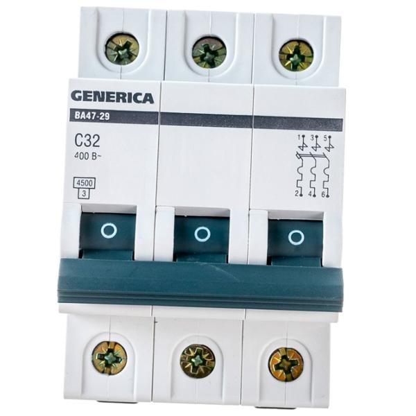 Автоматический выключатель Generica MVA25-3-032-C Модульная/ 32 A photo 1 Автоматический выключатель Generica MVA25-3-032-C Модульная/ 32 A photo 1