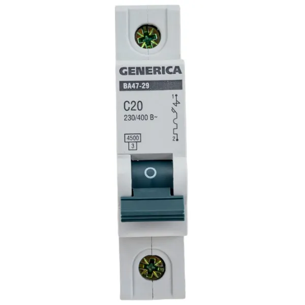 Автоматический выключатель Generica MVA25-1-020-C Модульная/ 20 A photo 1