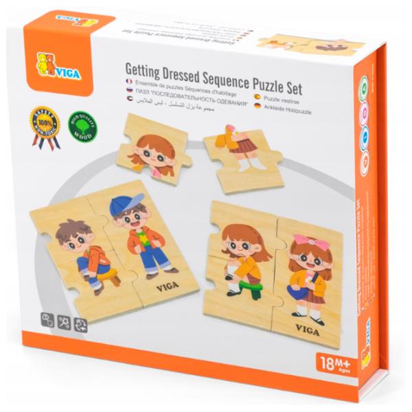 Puzzle VIGA Учимся одеваться 1+/ Количество деталей: 28 photo 1