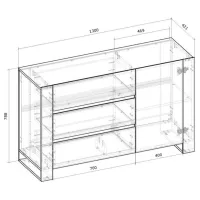 Comodă Magnus Combo C22 78.8 x 130 x 42.1/ LPAL/ Oak - Graphite photo 2