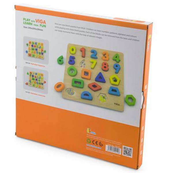 Puzzle VIGA Цифры и геометрические фигуры 1+/ Количество деталей: 24 photo 2