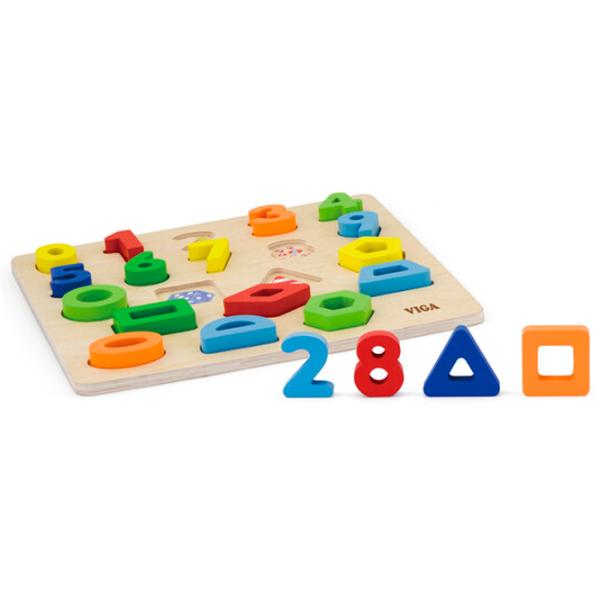 Puzzle VIGA Цифры и геометрические фигуры 1+/ Количество деталей: 24 photo 4