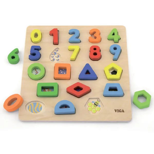 Puzzle VIGA Цифры и геометрические фигуры 1+/ Количество деталей: 24 photo 5